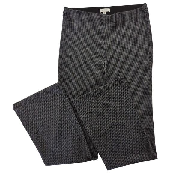 MAX STUDIO Boot Leg Pull 4 way Stretch Black Gray Houndstooth Pants Women Size S - Picture 1 of 6